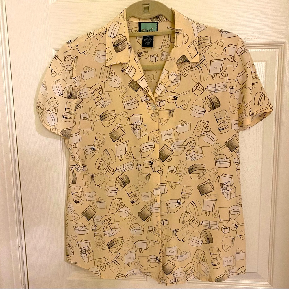 100% Silk Short Sleeve Shirt Size PS